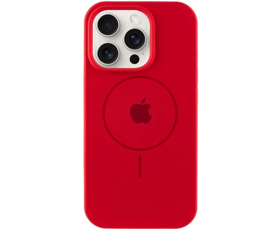 Чехол Silicone Case Full Protective (AA) with MagSafe для Apple iPhone 15 Pro (6.1") Красный / Red