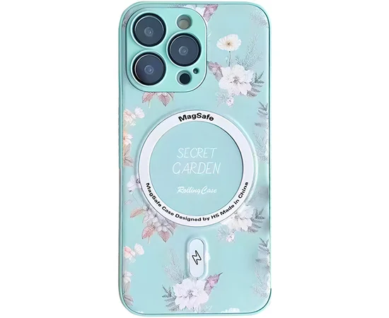 TPU+PC чохол Secret Garden with MagSafe для Apple iPhone 15 Pro (6.1") Mint