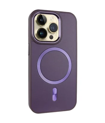 Шкіряний чохол SnapCase with MagSafe для Apple iPhone 15 Pro (6.1") Dark Purple