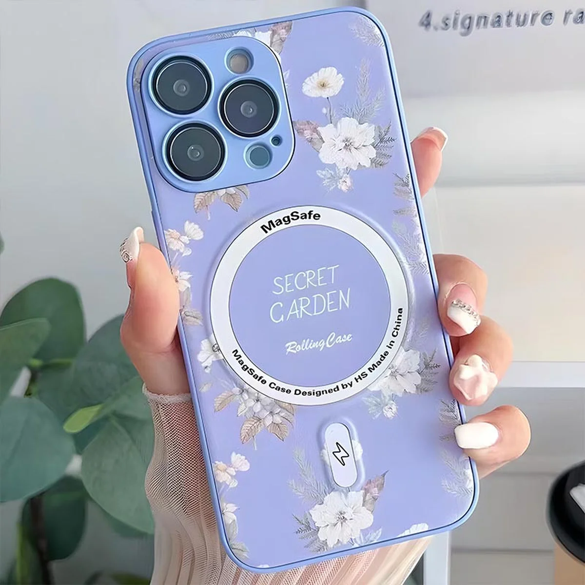 TPU+PC чохол Secret Garden with MagSafe для Apple iPhone 15 Pro (6.1") Lilac