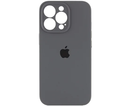 Чехол Silicone Case Full Camera Protective (AA) для Apple iPhone 15 Pro (6.1") Серый / Dark Gray