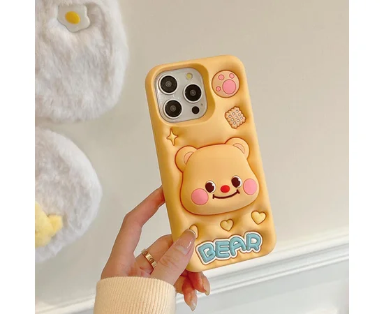 Силиконовый чехол Funny 3D для Apple iPhone 15 Pro (6.1") Little bear