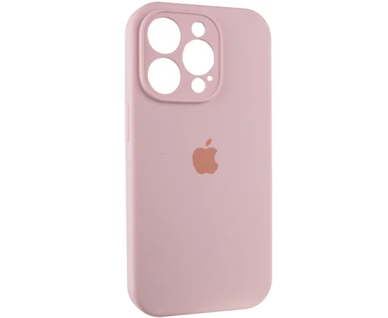 Чехол Silicone Case Full Camera Protective (AA) для Apple iPhone 15 Pro (6.1") Розовый / Chalk Pink