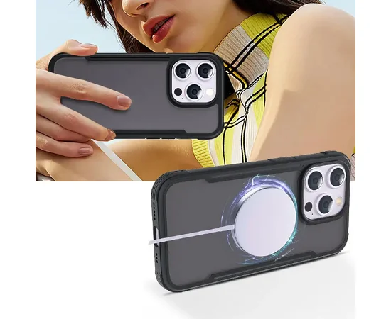 TPU+PC чехол Defense Matte для Apple iPhone 15 Pro (6.1") Черный