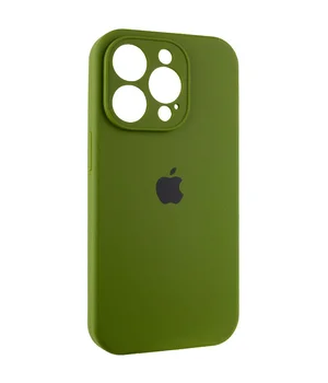 Чехол Silicone Case Full Camera Protective (AA) для Apple iPhone 15 Pro (6.1") Зеленый / Dark Olive