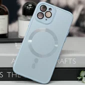 Чохол TPU+Glass Sapphire Midnight with MagSafe для Apple iPhone 15 Pro (6.1") Блакитний / Blue
