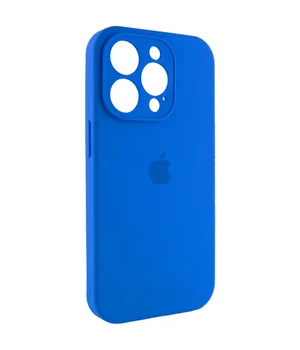 Чехол Silicone Case Full Camera Protective (AA) для Apple iPhone 15 Pro (6.1") Синий / Capri Blue