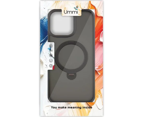 Чехол Ummi Colorful with MagSafe HQ Ring для Apple iPhone 15 Pro (6.1") Black