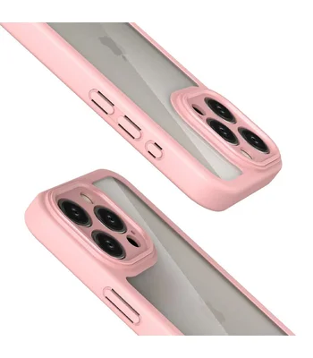 TPU чохол Transparent + Colour 1,5mm для Apple iPhone 15 Pro (6.1") Pink