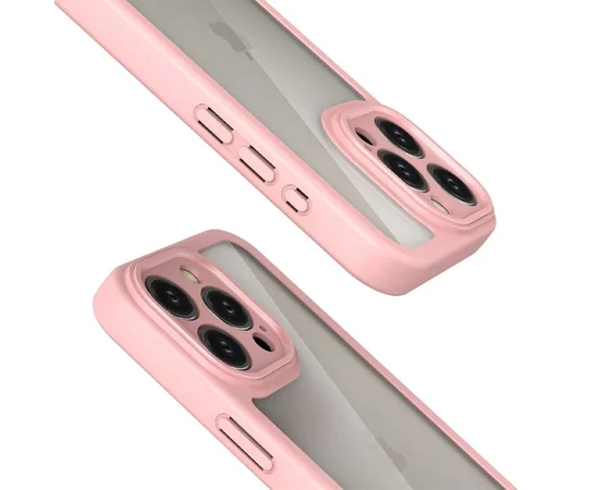 TPU чохол Transparent + Colour 1,5mm для Apple iPhone 15 Pro (6.1") Pink