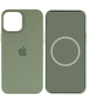 Чехол Silicone case (AAA) full with Magsafe and Animation для Apple iPhone 15 Pro (6.1") Зеленый / Cypress