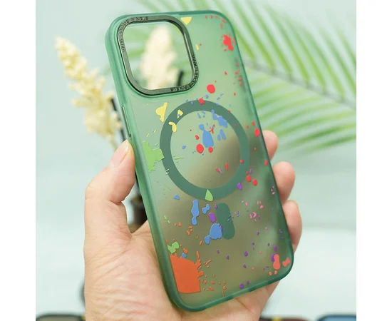 Чехол TPU+PC Flush with MagSafe для Apple iPhone 15 Pro (6.1") Dark green