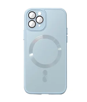 Чохол TPU+Glass Sapphire Midnight with MagSafe для Apple iPhone 15 Pro (6.1") Блакитний / Blue