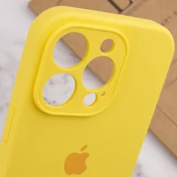 Чехол Silicone Case Full Camera Protective (AA) для Apple iPhone 15 Pro (6.1") Желтый / Yellow / PVH