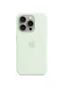Чехол Silicone case (AAA) full with Magsafe and Animation для Apple iPhone 15 Pro (6.1") Мятный / Soft Mint
