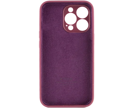 Чехол Silicone Case Full Camera Protective (AA) для Apple iPhone 15 Pro (6.1") Бордовый / Plum