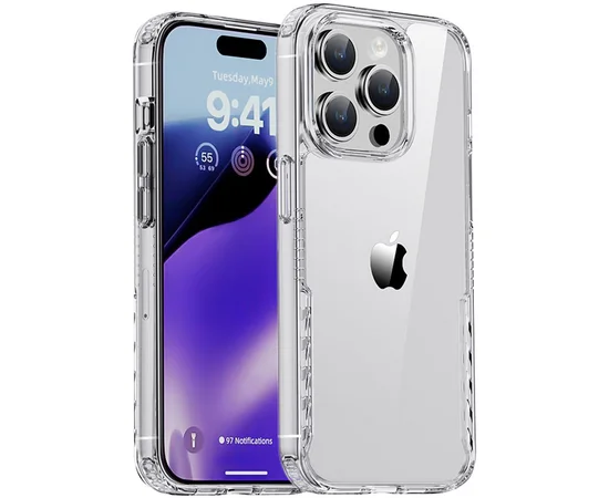 Чехол TPU+PC Multi-Color для Apple iPhone 15 Pro (6.1") Clear