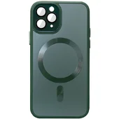 Чехол TPU+Glass Sapphire Midnight with MagSafe для Apple iPhone 15 Pro (6.1") Зеленый / Forest green