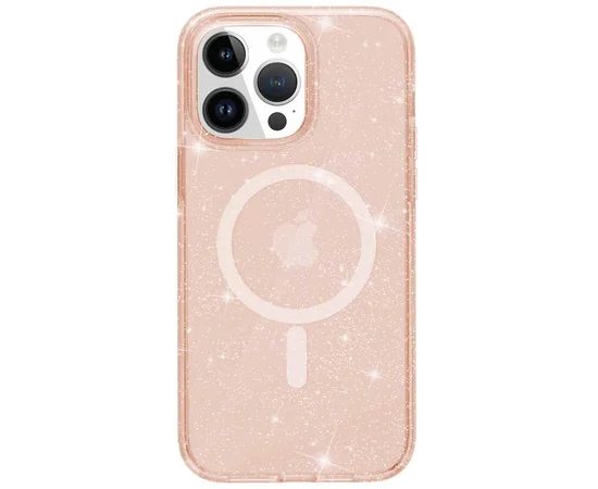 Чехол TPU Galaxy Sparkle (MagFit) для Apple iPhone 15 Pro (6.1") Gold+Glitter