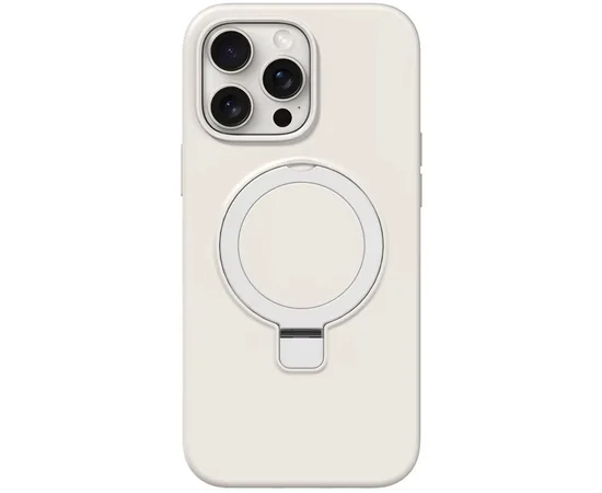 Чехол Silicone Case Full Protective NO LOGO with Ring для Apple iPhone 15 Pro (6.1") White