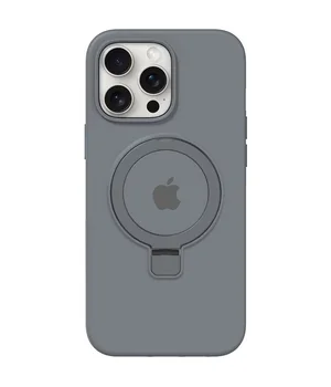 Чехол Silicone Case Full Protective with Ring для Apple iPhone 15 Pro (6.1") Grey