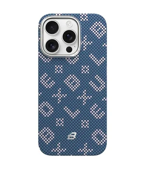 TPU+PC чохол Blueo Gilded Tactile Woven with MagSafe для Apple iPhone 15 Pro (6.1") Blue