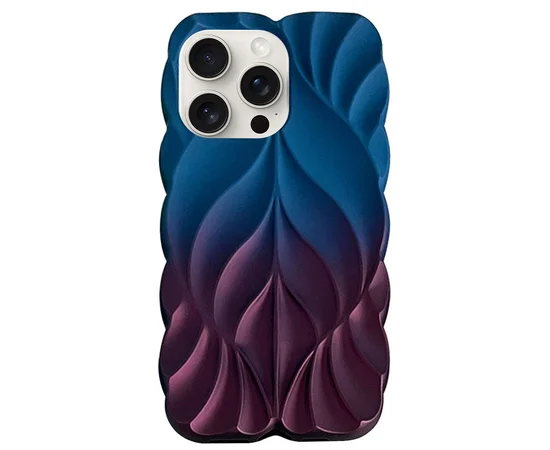TPU чехол Leaf для Apple iPhone 15 Pro (6.1") Navy Blue / Plum
