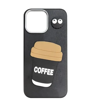 Чехол TPU Leather Toys для Apple iPhone 15 Pro (6.1") Coffee / Black