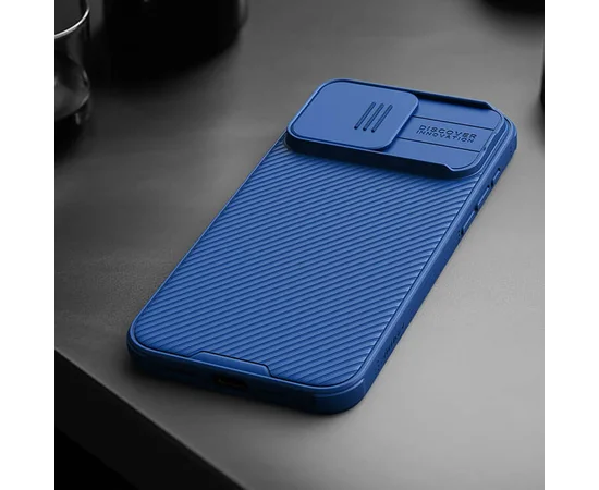 Карбонова накладка Nillkin CamShield Pro Magnetic для Apple iPhone 15 Pro (6.1") Blue