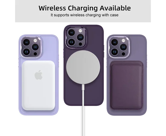 TPU чехол Bonbon Metal Style with MagSafe для Apple iPhone 15 Pro (6.1") Фиолетовый / Dark Purple
