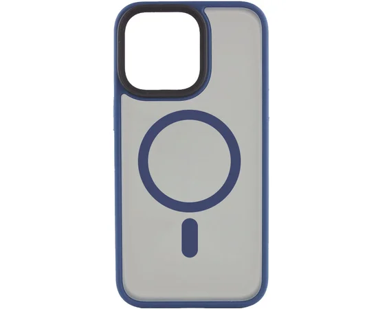 TPU+PC чехол Metal Buttons with MagSafe для Apple iPhone 15 Pro (6.1") Синий