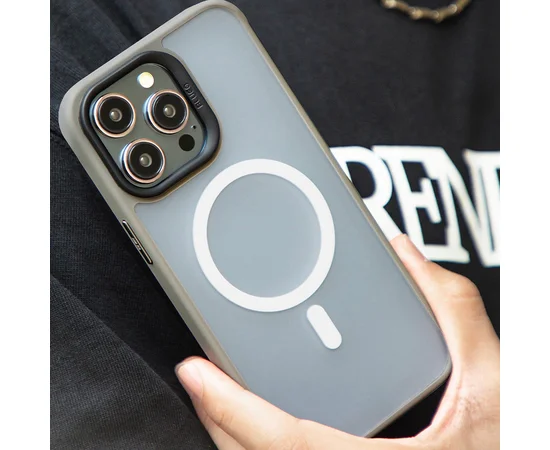 TPU+PC чохол Blueo Skin Friendly Frosted with MagSafe для Apple iPhone 15 Pro (6.1") Сірий
