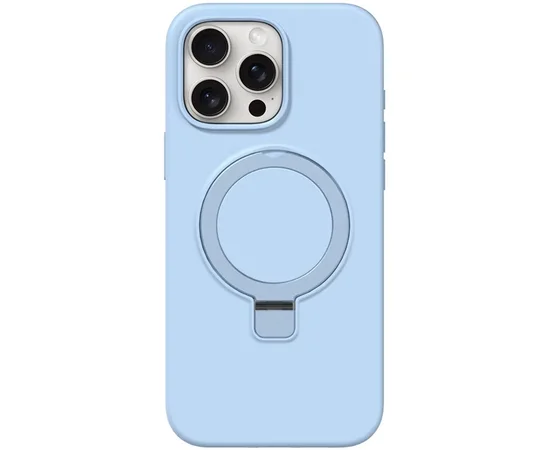 Чехол Silicone Case Full Protective NO LOGO with Ring для Apple iPhone 15 Pro (6.1") Blue