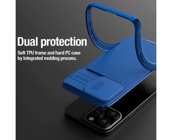 Карбонова накладка Nillkin CamShield Pro для Apple iPhone 15 Pro (6.1") Blue