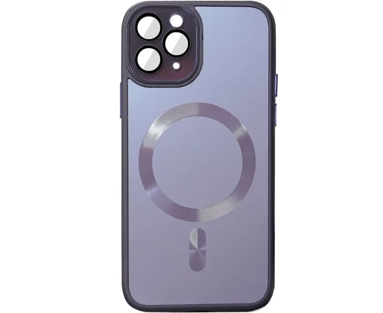 Чехол TPU+Glass Sapphire Midnight with MagSafe для Apple iPhone 15 Pro (6.1") Фиолетовый / Deep Purple