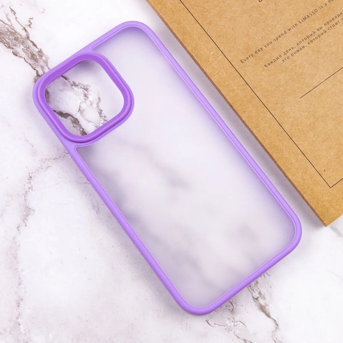 TPU+PC чехол Metal Buttons для Apple iPhone 15 Pro (6.1") Сиреневый