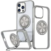 TPU+PC чохол Metal Ring with MagSafe для Apple iPhone 15 Pro (6.1") Сірий