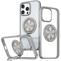 TPU+PC чехол Metal Ring with MagSafe для Apple iPhone 15 Pro (6.1") Серый