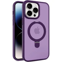 TPU+PC чехол Metal Buttons with MagSafe Colorful HQ Ring для Apple iPhone 15 Pro (6.1") Purple