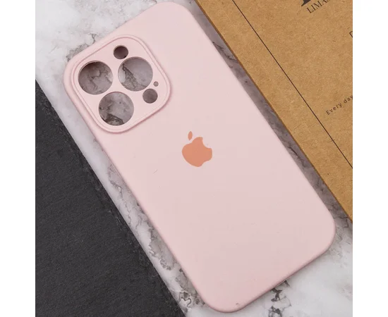 Чехол Silicone Case Full Camera Protective (AA) для Apple iPhone 15 Pro (6.1") Розовый / Chalk Pink