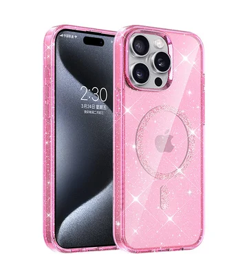 Чохол TPU Eclipse Sparkle (MagFit) для Apple iPhone 15 Pro (6.1") Pink