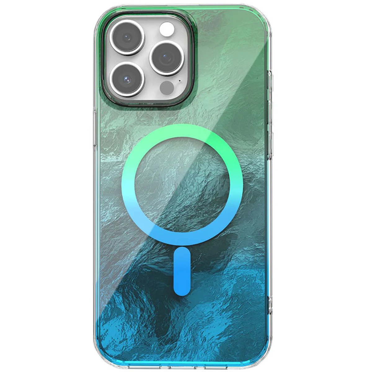 Чехол TPU Shiny Mountain (MagFit) для Apple iPhone 15 Pro (6.1") Green / Blue
