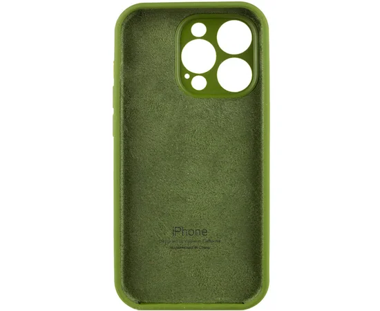 Чохол Silicone Case Full Camera Protective (AA) для Apple iPhone 15 Pro (6.1") Зелений / Dark Olive