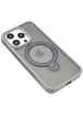 TPU+PC чехол Metal Buttons with MagSafe Colorful HQ Ring для Apple iPhone 15 Pro (6.1") Grey