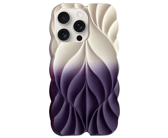 TPU чехол Leaf для Apple iPhone 15 Pro (6.1") White / Purple