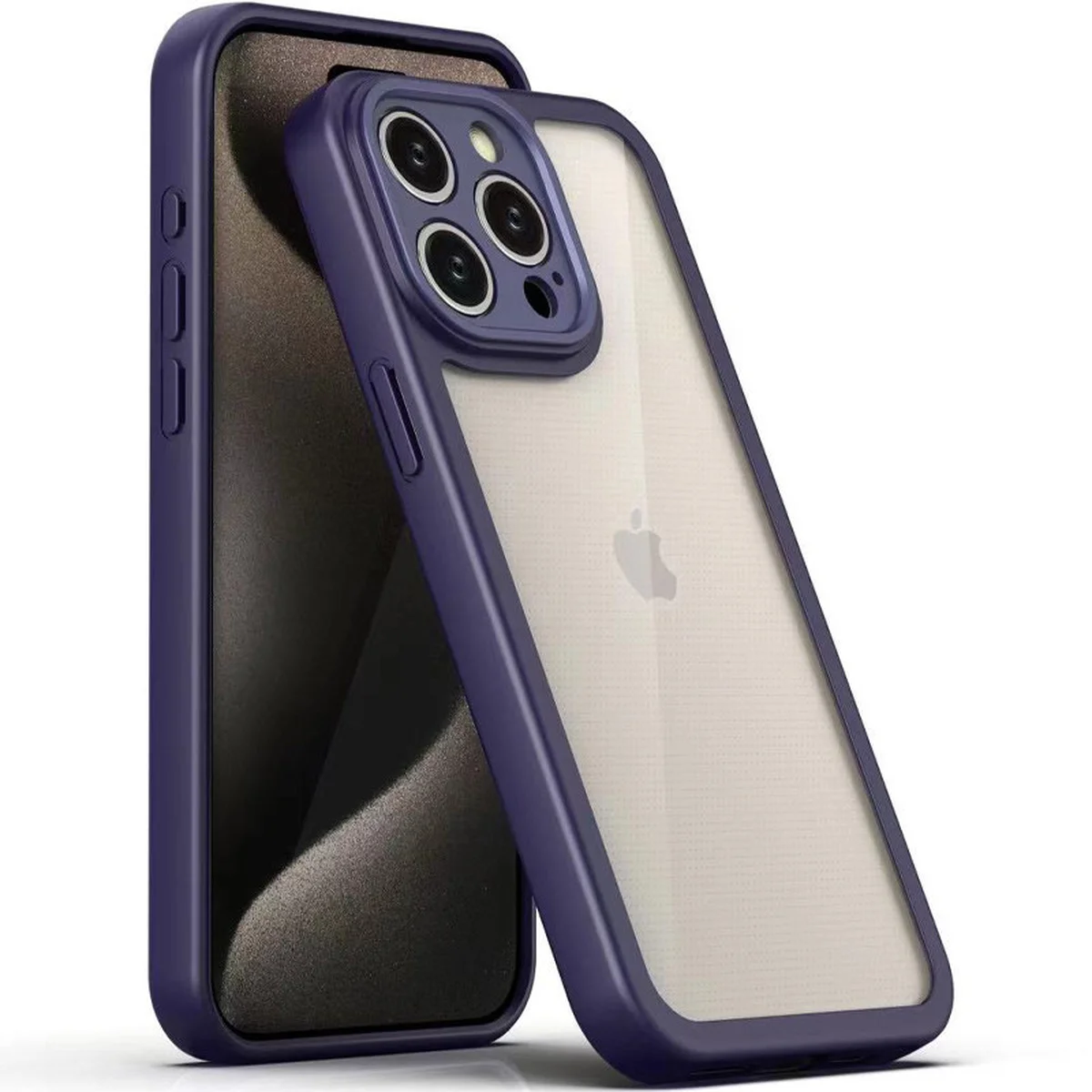 TPU чехол Transparent + Colour 1,5mm для Apple iPhone 15 Pro (6.1") Purple