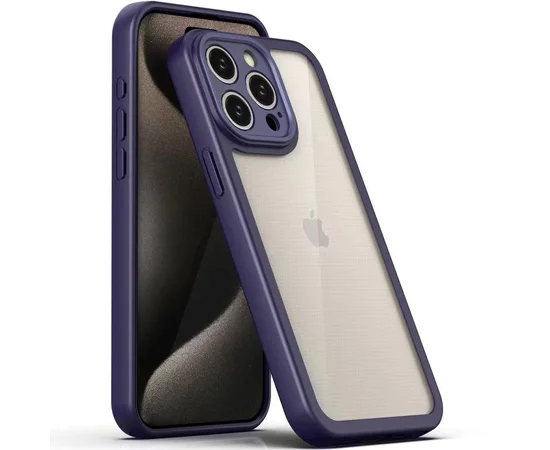 TPU чохол Transparent + Colour 1,5mm для Apple iPhone 15 Pro (6.1") Purple