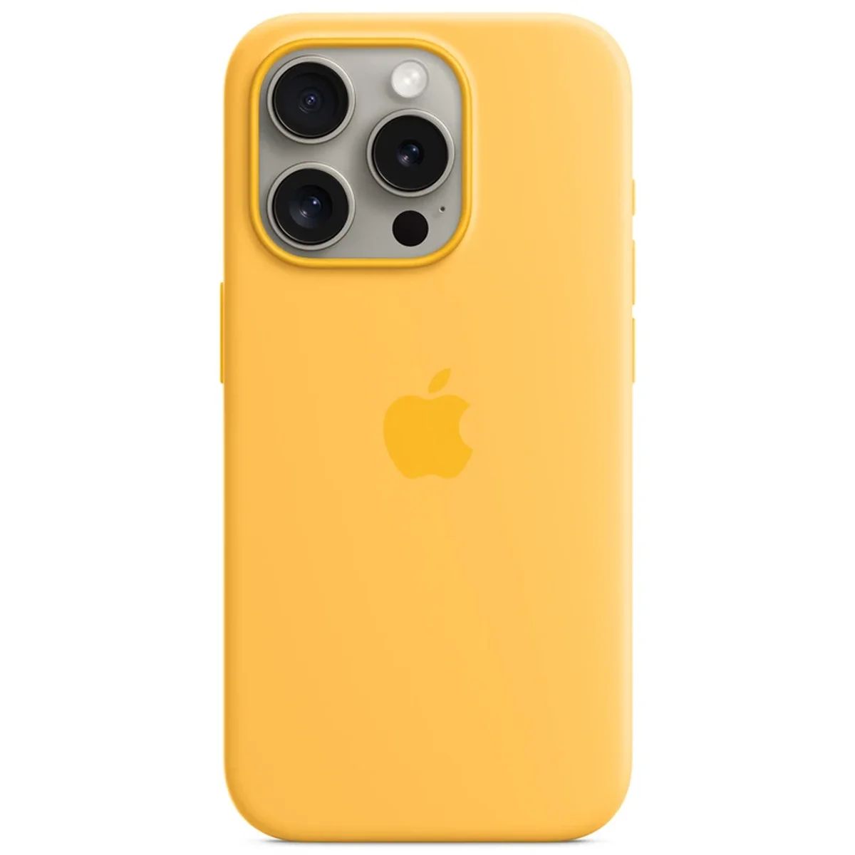 Чехол Silicone case (AAA) full with Magsafe and Animation для Apple iPhone 15 Pro (6.1") Желтый / Sunshine