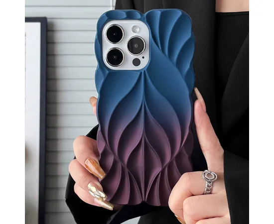 TPU чехол Leaf для Apple iPhone 15 Pro (6.1") Navy Blue / Plum