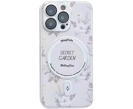 TPU+PC чехол Secret Garden with MagSafe для Apple iPhone 15 Pro (6.1") White